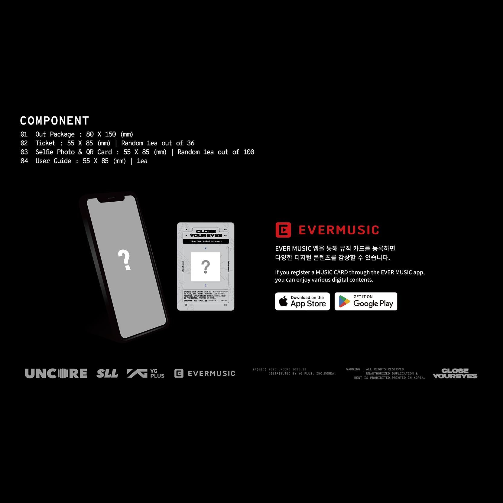 CLOSE YOUR EYES [blackout] (ticket ver.) / The 3rd Mini Album + Free Gift