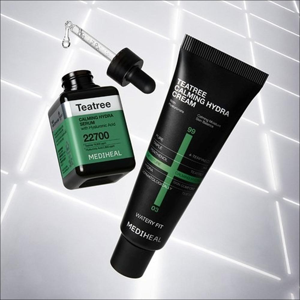 [Mediheal] Teatree Hyaluronate Calming Hydra Skincare Set - Serum 40ml(+10ml x 3) & Cream 50ml | Olive's K-beauty