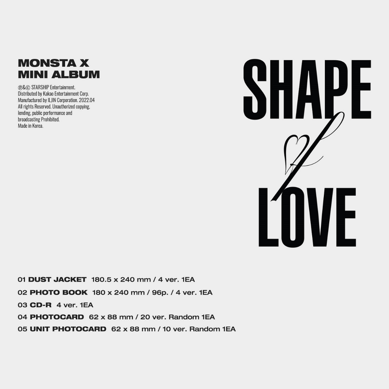 MONSTA X - SHAPE OF LOVE (Random) / 11th Mini Album