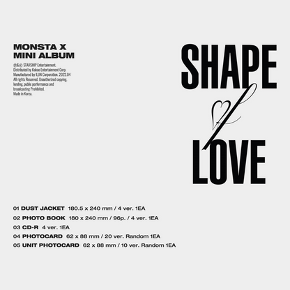 MONSTA X - SHAPE OF LOVE (Random) / 11th Mini Album