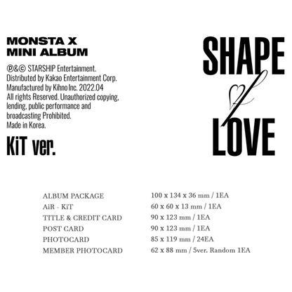 MONSTA X - SHAPE OF LOVE Kit Ver.