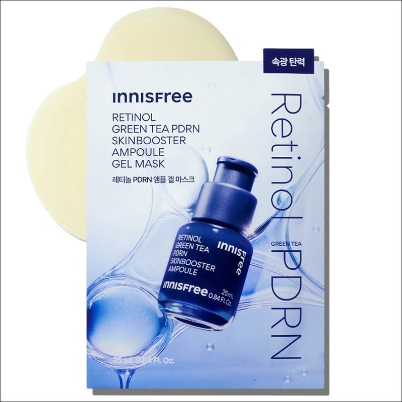 (25ml X 2EA) Innisfree Retinol Green Tea PDRN Skin Booster Ampoule Gel Mask