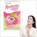TEAZEN Kombucha Strawberry Kiwi Tea 10 Sticks / Low Calorie, Zero Sugar, Prebiotics