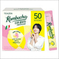 TEAZEN Kombucha Pink Lemon 50 Sticks / Low Calorie, Zero Sugar