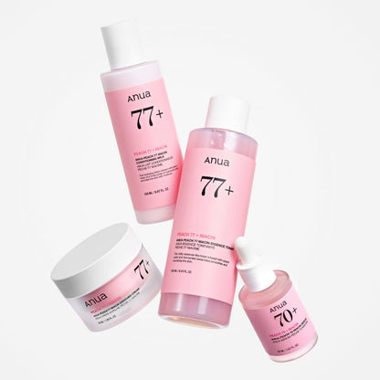 [Anua] Peach 77 Niacin 3-STEP Flawless Makeup Booster Set | Glass Skin Toner, Serum & Moisturizer Routine Kit