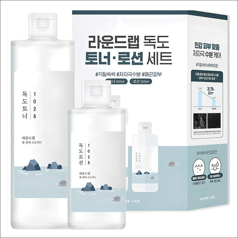 ROUND LAB Dokdo Toner, 500ml + Lotion 200ml 1SET