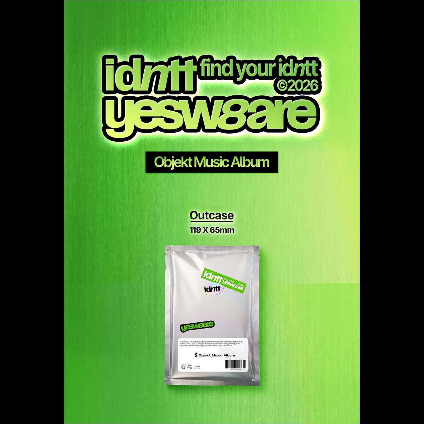 idntt - yesw8are (yesweare) Objekt Music Album ver. + Free Gift