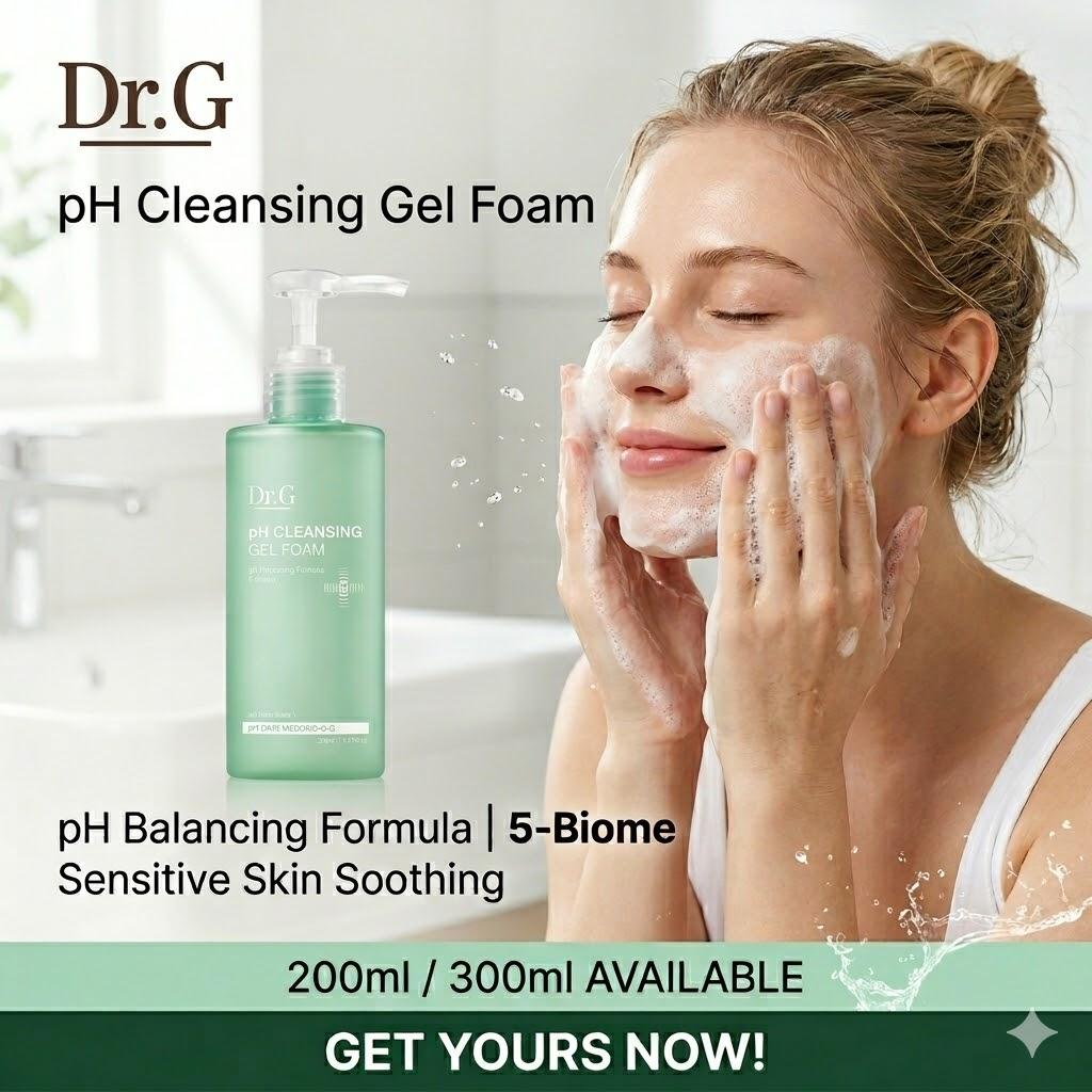 [Dr.G] pH Cleansing Gel Foam (200ml/300ml) - Low Irritation pH Balanced Cleanser, Sensitive Skin Safe, Barrier Strengthening, K-Beauty