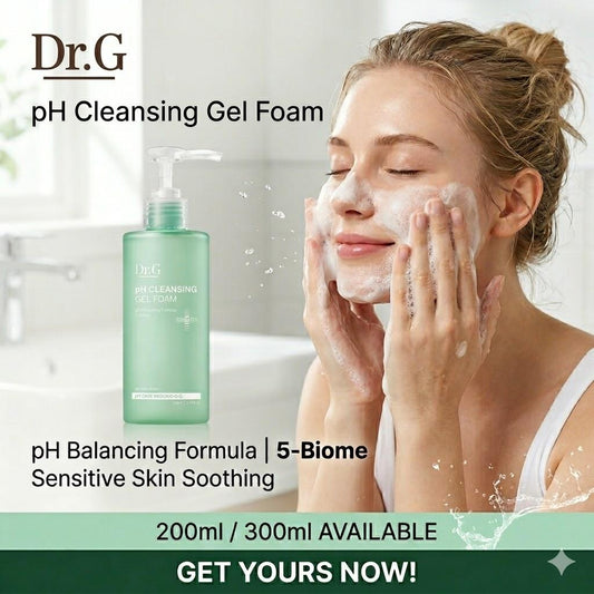 [Dr.G] pH Cleansing Gel Foam (200ml/300ml) - Low Irritation pH Balanced Cleanser, Sensitive Skin Safe, Barrier Strengthening, K-Beauty