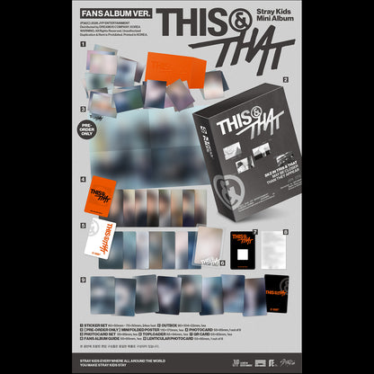 Stray Kids [THIS & THAT] (FANS ALBUM VER.) Mini Album + Free Gift