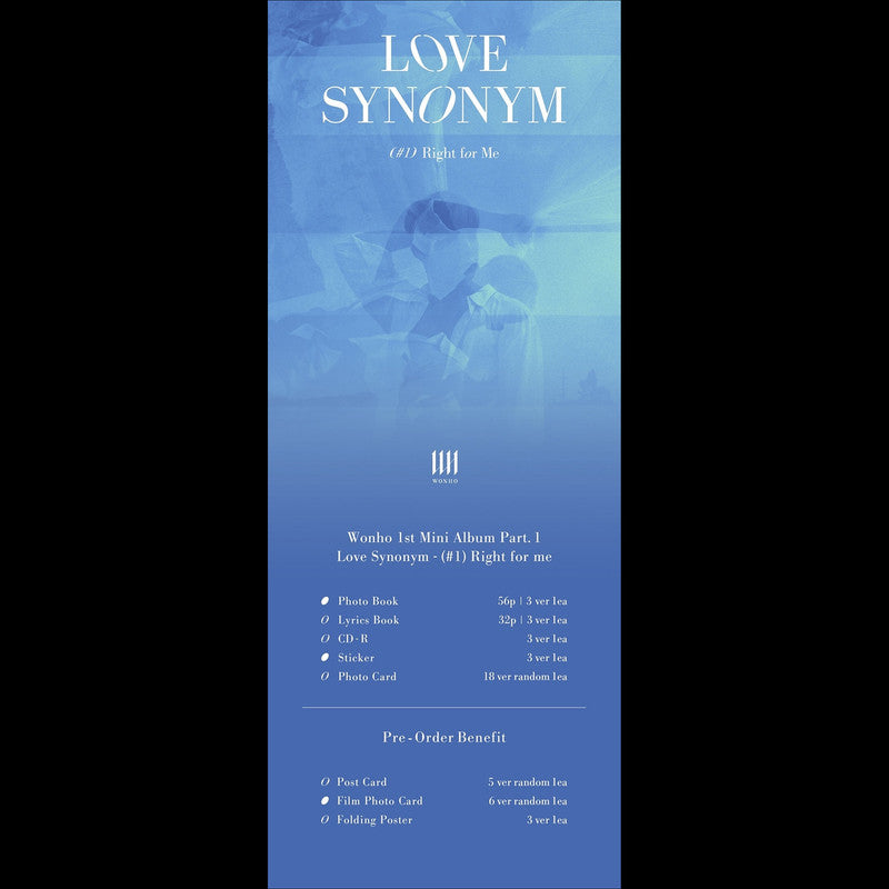 Wonho Album [LOVE SYNONYM #1. Right for me](Random)
