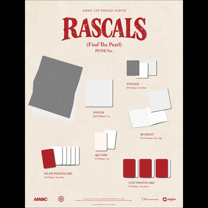[Pre-order] AM8IC - 1st Single Album [RASCALS (Find The Pearl)] PUNK Ver. / ROAD Ver. + Free Gift