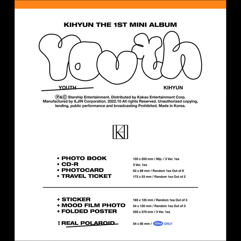 MONSTA X KIHYUN - YOUTH 1st Mini Album