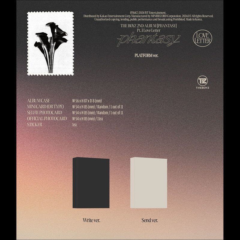 THE BOYZ [Phantasy_ Pt.3 Love Letter] Platform ver. (Write ver./ Send ver.)