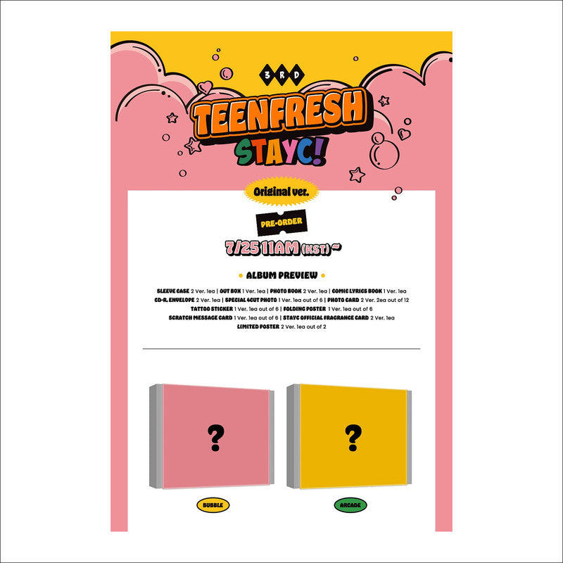 [NO POB] STAYC - TEENFRESH (BUBBLE ver. / ARCADE ver.) 3rd Mini Album