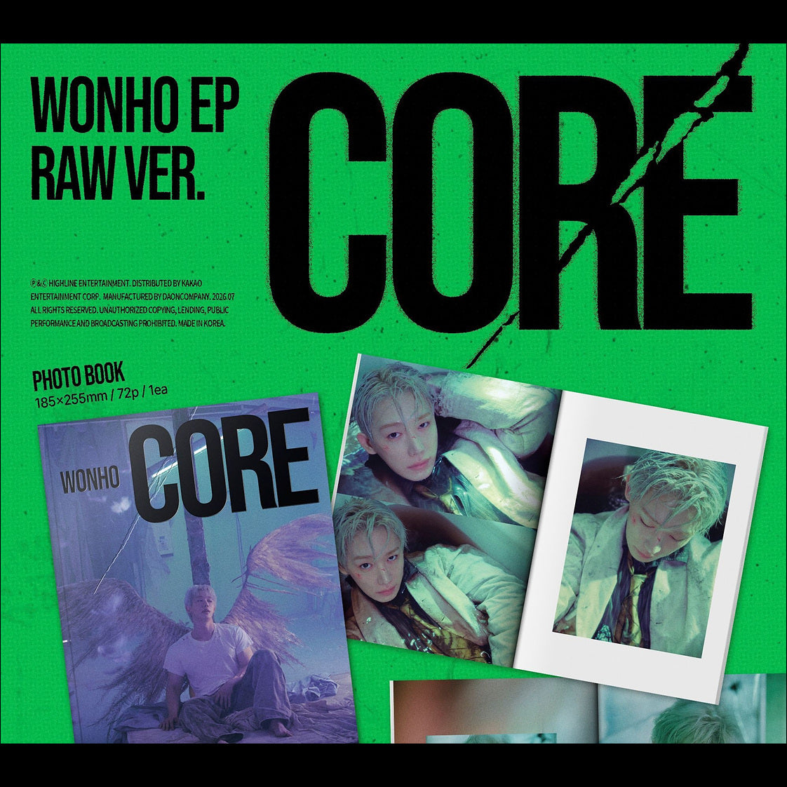 WONHO [CORE] Raw ver. EP Album + Free Gift