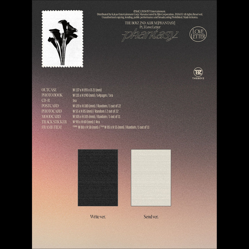 THE BOYZ [Phantasy_ Pt.3 Love Letter] 2nd Album (Write ver./ Send ver.)