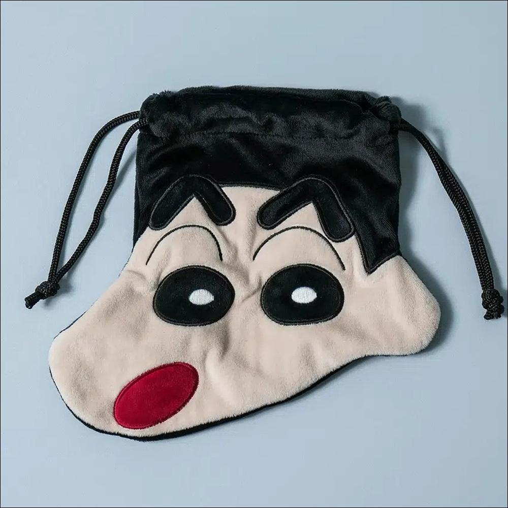 [K-Goods] Daiso Korea Crayon Shin-chan Face String Pouch - Cute Shin-chan Drawstring Bag Organizer (Authentic)