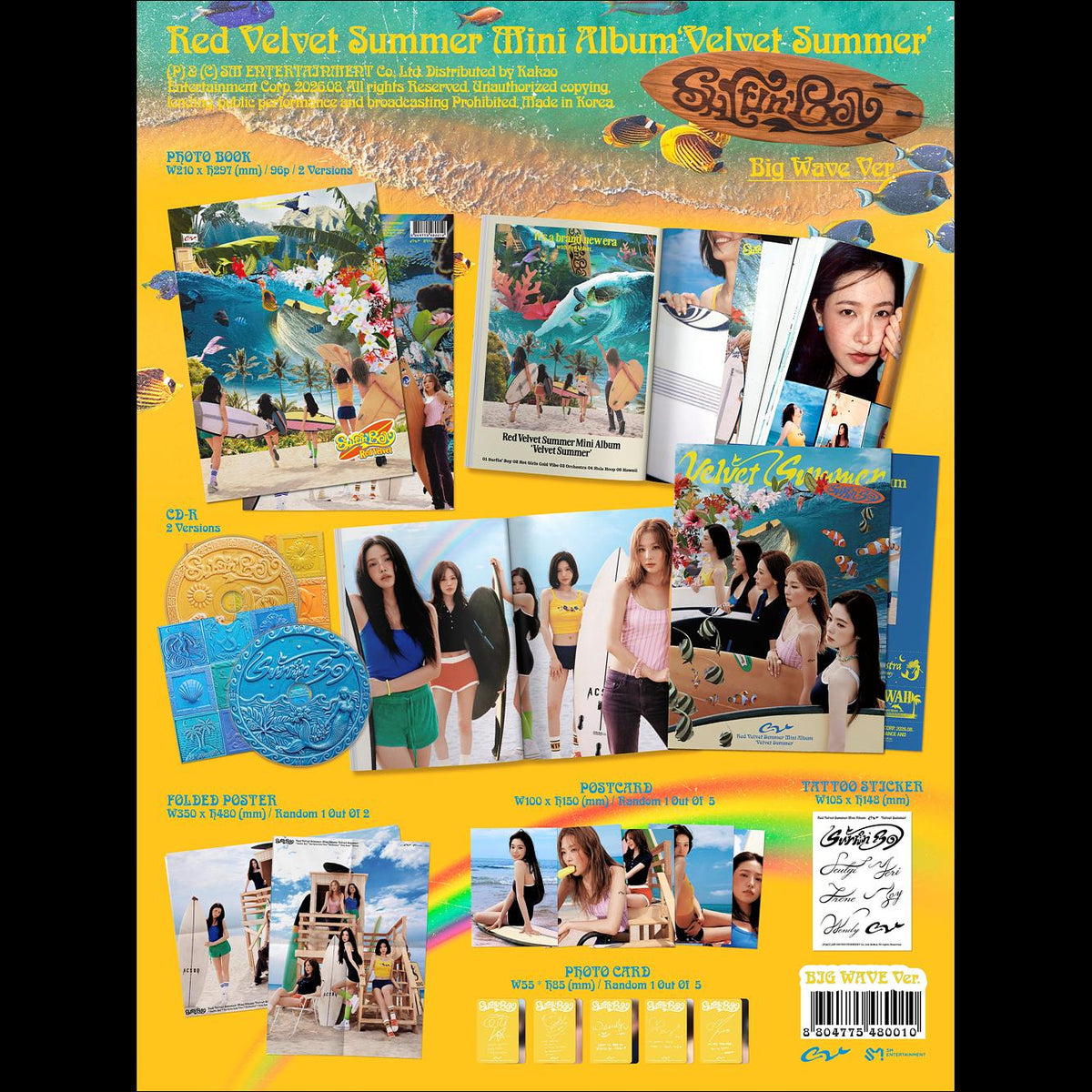Red Velvet [Velvet Summer] Summer Mini Album (Big Wave Ver.) + Free Gift