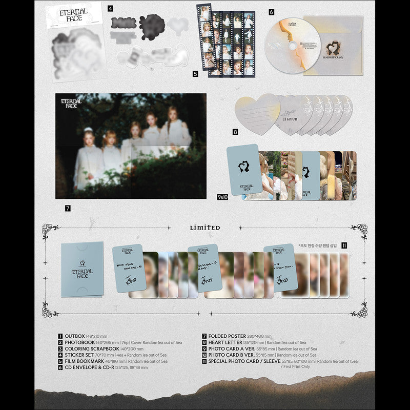 [SET/Pre-order] HEART OF WOMAN - 1st Mini Album [ETERNAL FADE] (White Ver./Black Ver.) + Free Gift