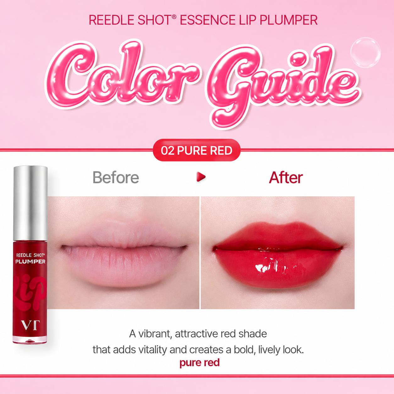 [VT] Reedle Shot Essence Lip Plumper 4ml (3 Types) | Micro-Stimulation Volumizing Lip Gloss, K-Beauty