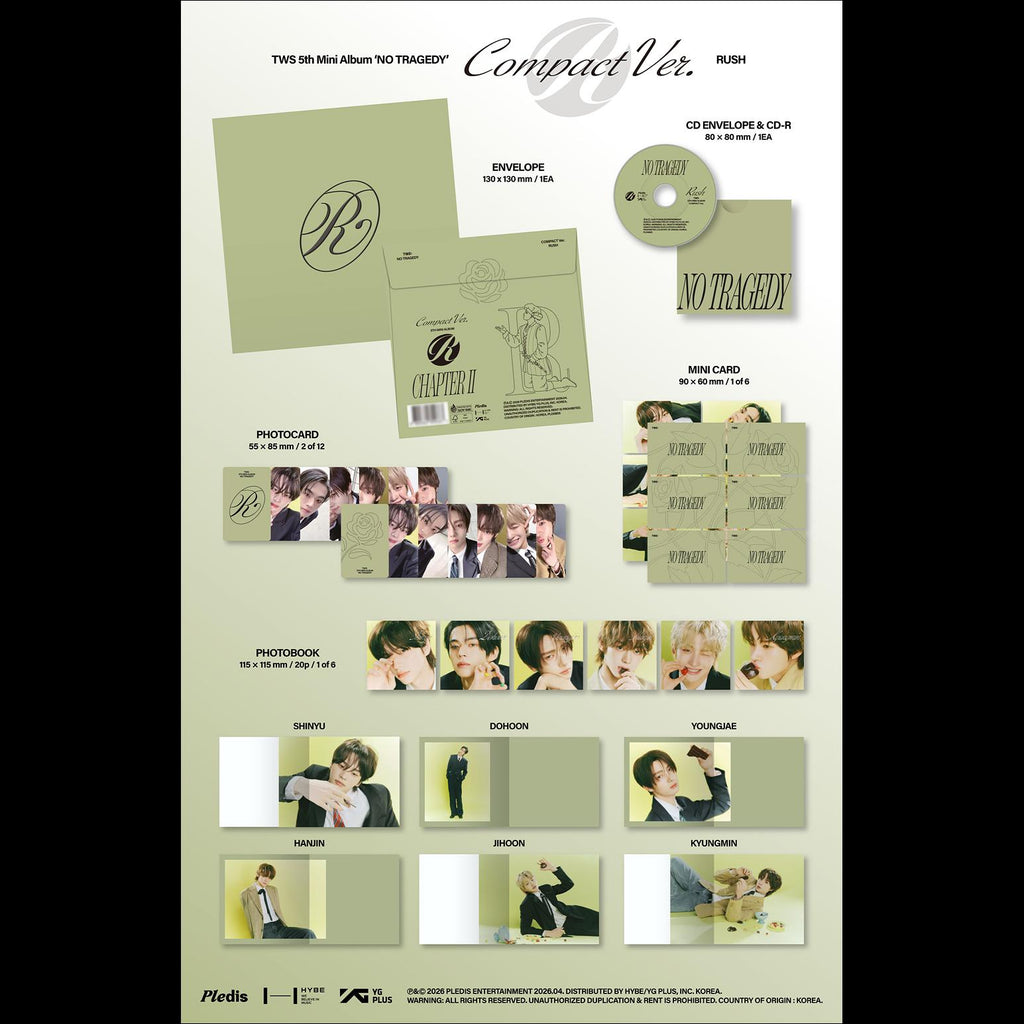 TWS 5th Mini Album [NO TRAGEDY] COMPACT Ver. (RUSH) + Free Gift