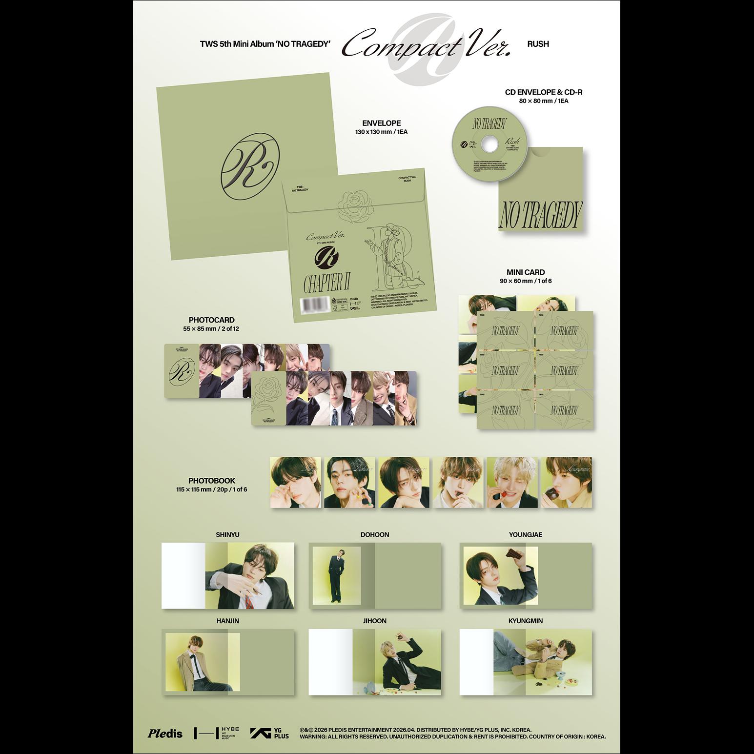TWS 5th Mini Album [NO TRAGEDY] COMPACT Ver. (RUSH) + Free Gift