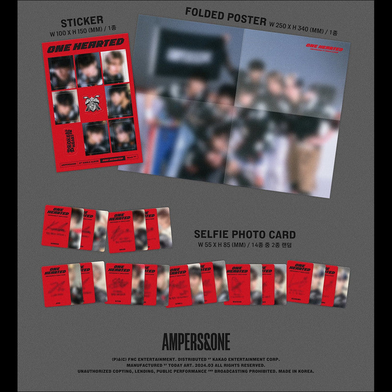 AMPERS&ONE - ONE HEARTED 2nd Single Album (Heart ver. / Broken ver.) + Free  Gift