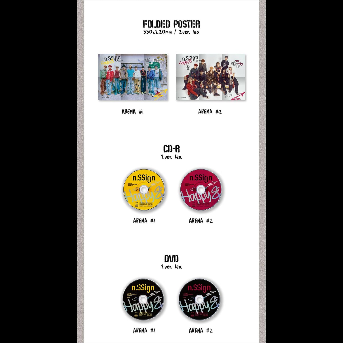 n.SSign 'Happy &' 2nd MINI ALBUM (ABEMA #1 ver. / ABEMA #2 ver.)