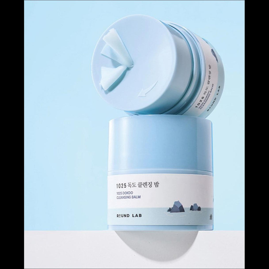 [Round Lab] 1025 Dokdo Cleansing Balm - Deep Cleansing & Blackhead Care, Melting Solid Sherbet to Oil for Sensitive Skin, K-Beauty | Olive's K-beauty