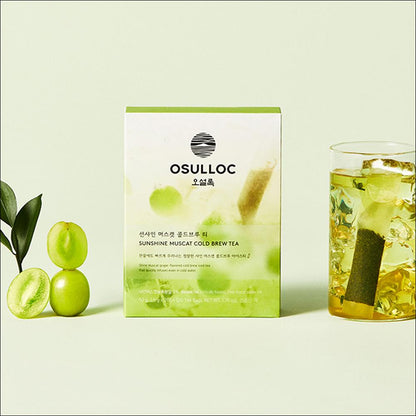 OSULLOC Sunshine Muscat Cold Brew Iced Tea Bags Quick Infusion Premium Muscat Green Tea 50g
