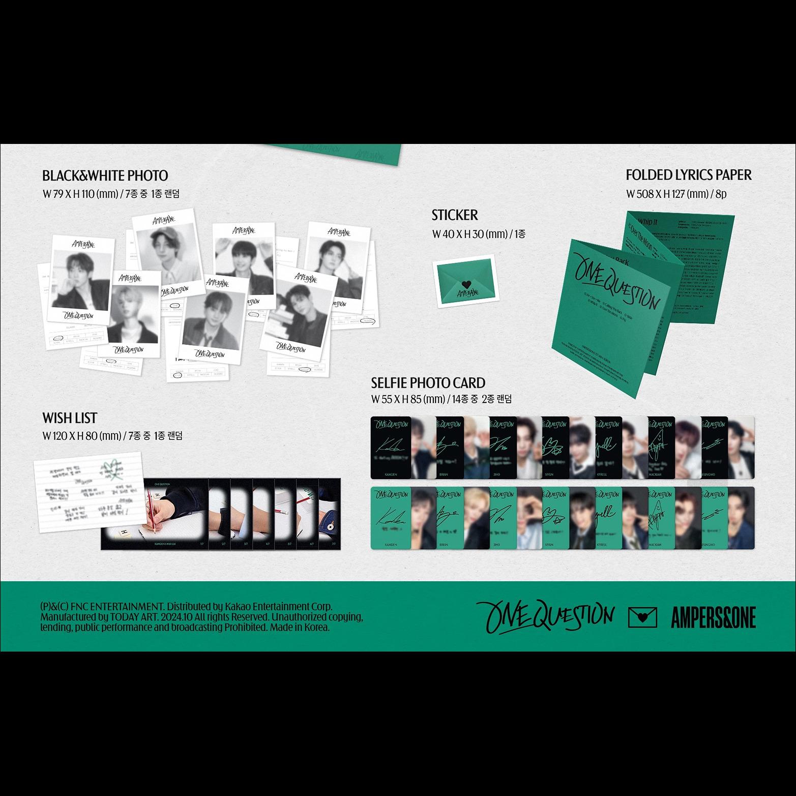 AMPERS&ONE- ONE QUESTION Postcard ver. Album