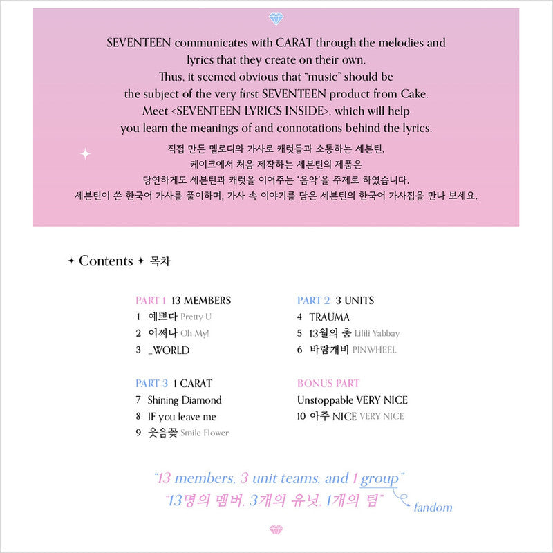 SEVENTEEN LYRICS INSIDE