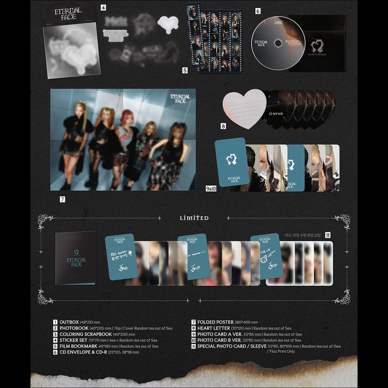 [SET/Pre-order] HEART OF WOMAN - 1st Mini Album [ETERNAL FADE] (White Ver./Black Ver.) + Free Gift
