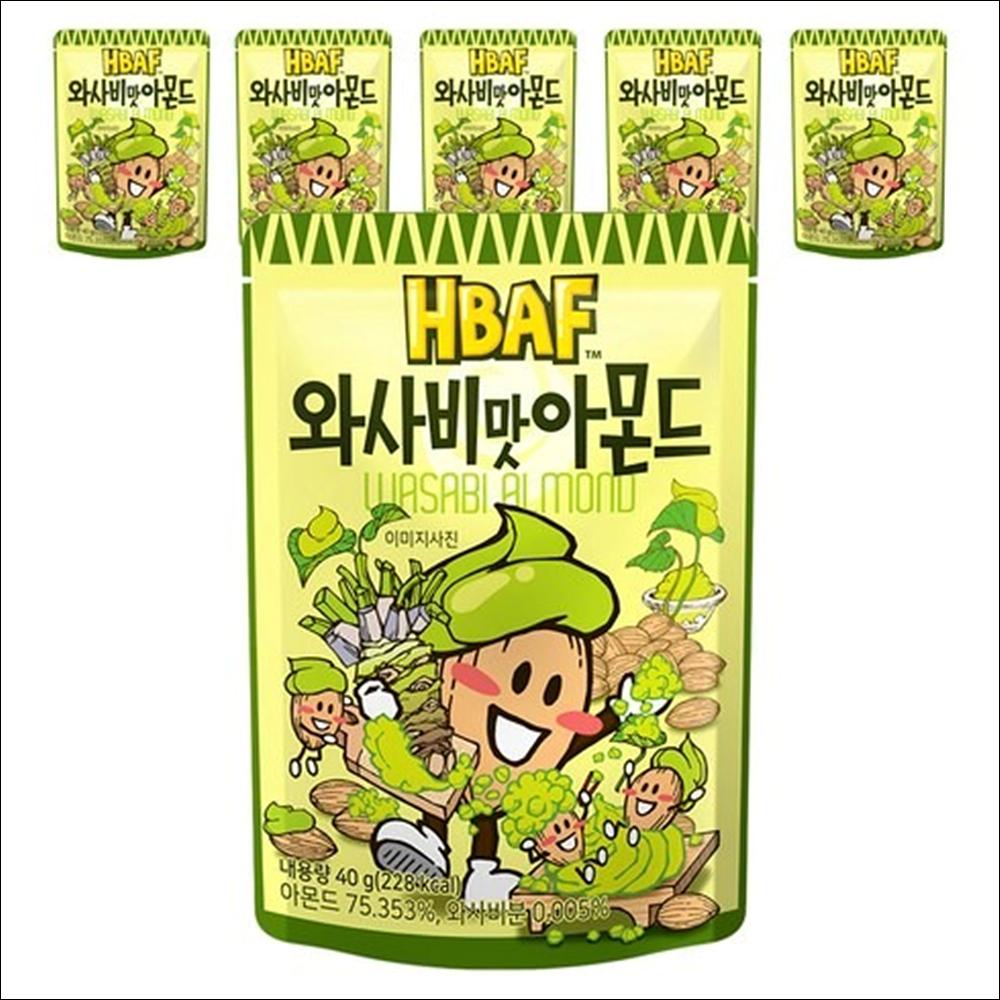 HBAF Wasabi Almond (Spicy & Savory Roasted Almonds) 40g x 6packs