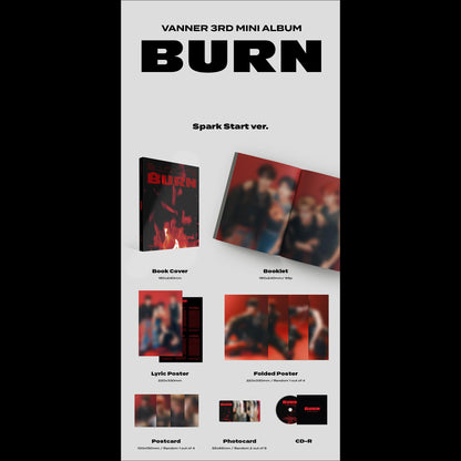 VANNER - BURN 3rd Mini Album (Spark Start VER. / Sparkle VER. / Empty VER.)