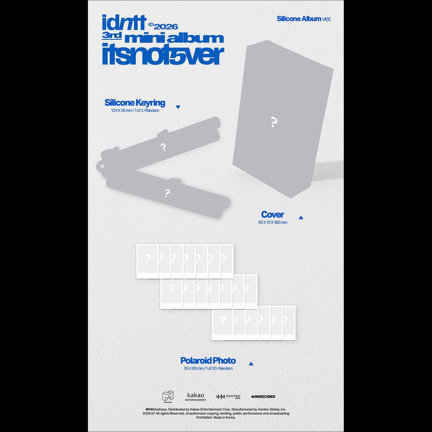 [Pre-order] idntt [itsnotover] (Silicone Album) + Free Gift