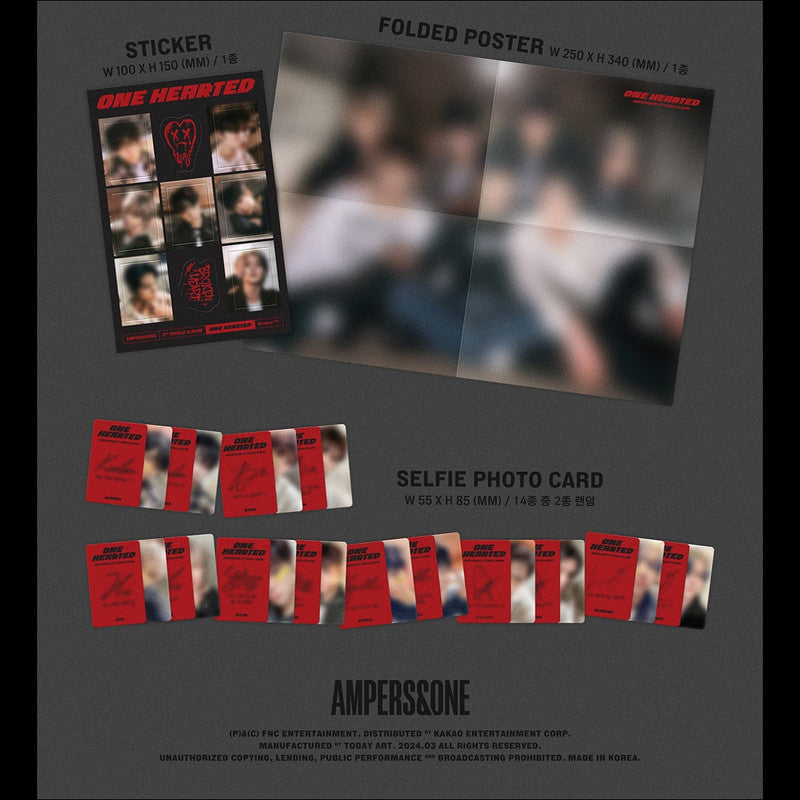 AMPERS&ONE - ONE HEARTED 2nd Single Album (Heart ver. / Broken ver.) + Free Gift