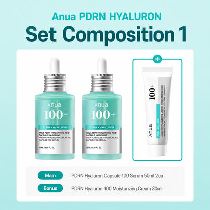 [Anua] PDRN Hyaluronic Acid Capsule Serum Multi-Pack (2ea / 3ea Full Set) - Intensive Elasticity & Deep Hydration Boost