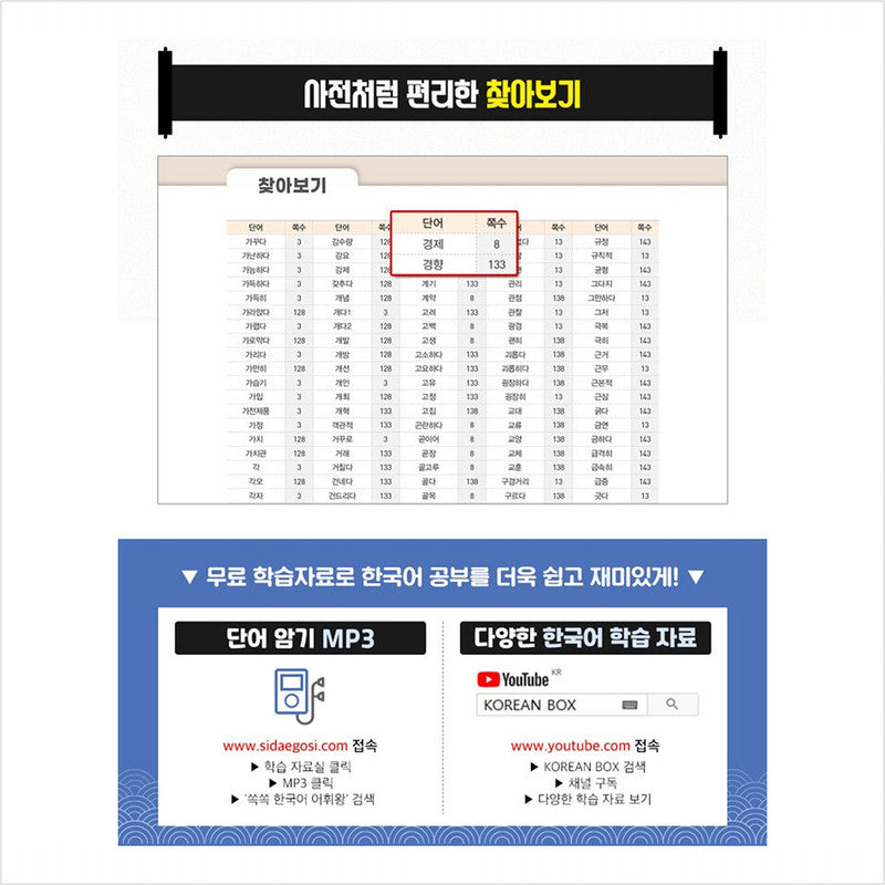 Ssokssok Korean Vocabulary King TOPIK 2 Intermediate Word Dictionary Workbook - 1800 questions to improve your perfect score