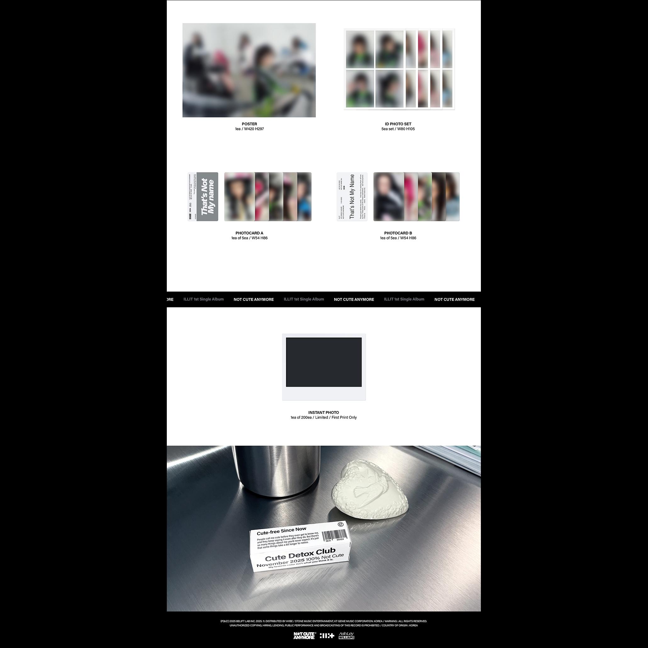ILLIT - NOT CUTE ANYMORE [NOT CUTE Ver. / NOT MY NAME Ver.] + Free Gift