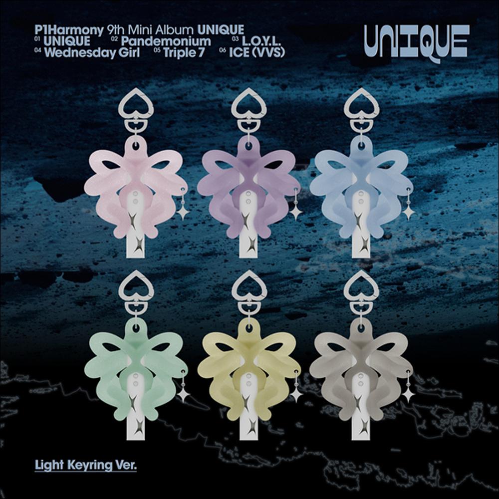 P1Harmony [UNIQUE] 9th Mini Album (Light Keyring Ver.) + Free Gift