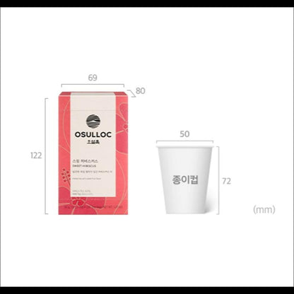 OSULLOC Sweet Hibiscus Herbal Tea Bags Caffeine-Free Sweet Fruit Mint Blended Tea 36g