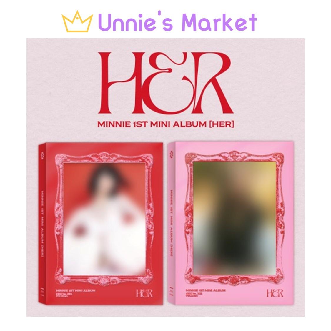 [NO POB] MINNIE ((G)-IDLE) [HER] 1st Mini Album (Red Ver. / Pink Ver.)