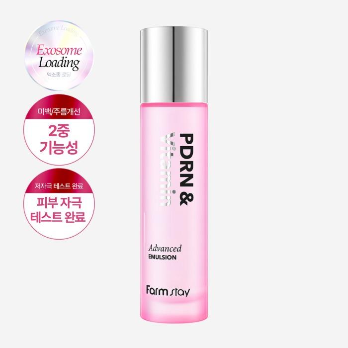 [Farmstay] PDRN & Vitamin Advanced Emulsion (100ml) | Hydrating & Brightening Facial Lotion, K-Beauty