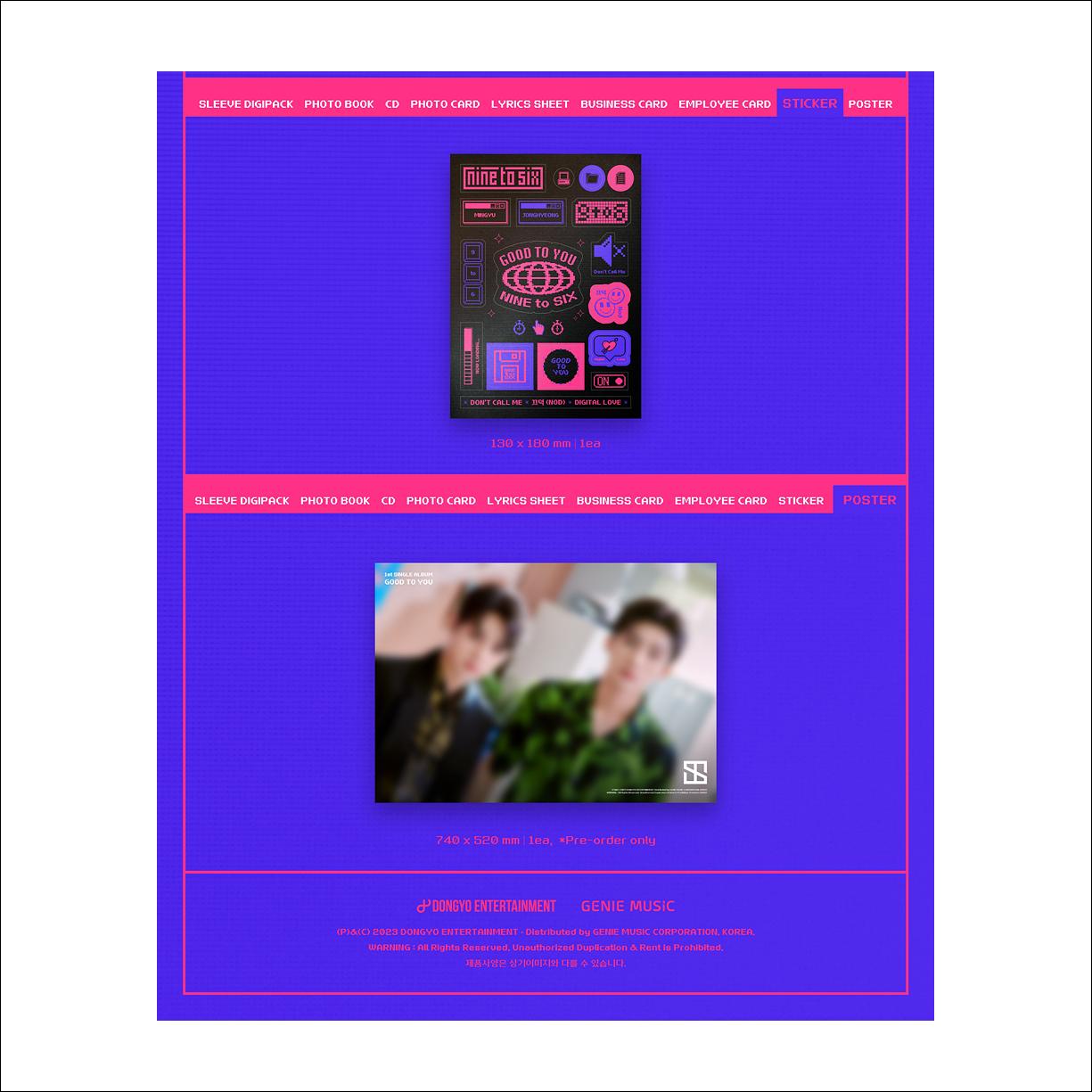 NINE to SIX [GOOD TO YOU] 1st Single Album