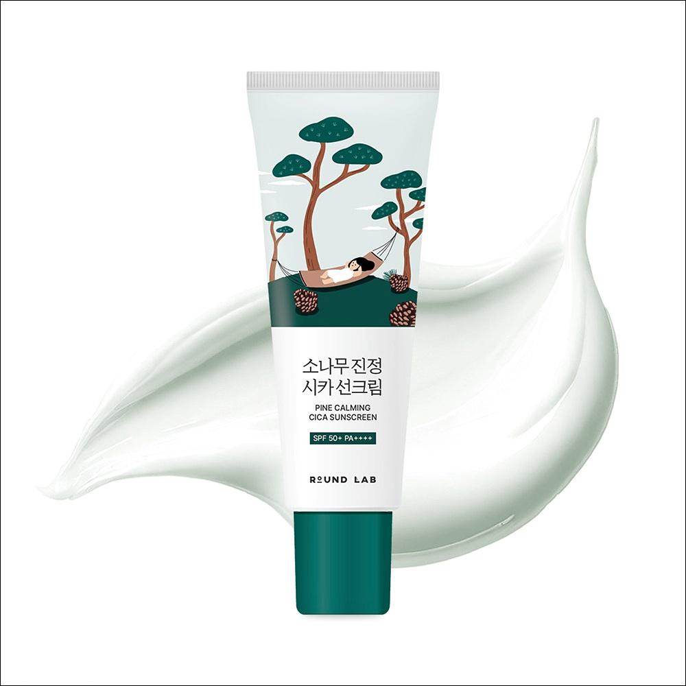 [Round Lab] Pine Calming Cica Sunscreen SPF50+ PA++++ (40ml) - Intensive Soothing Sun Care, Non-Comedogenic Sunblock for Acne-Prone & Sensitive Skin