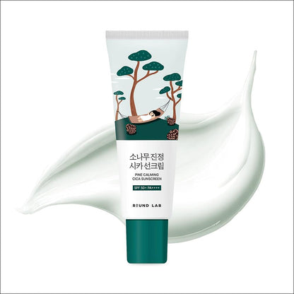 [Round Lab] Pine Calming Cica Sunscreen SPF50+ PA++++ (40ml) - Intensive Soothing Sun Care, Non-Comedogenic Sunblock for Acne-Prone & Sensitive Skin