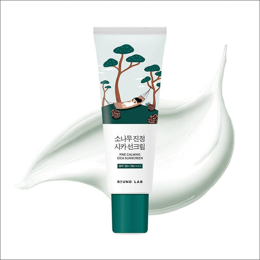[Round Lab] Pine Calming Cica Sunscreen SPF50+ PA++++ (40ml) - Intensive Soothing Sun Care, Non-Comedogenic Sunblock for Acne-Prone & Sensitive Skin