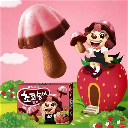 Orion Choco Songyi Strawberry (Mushroom-Shaped Strawberry Biscuits) 45g (4box/6box)